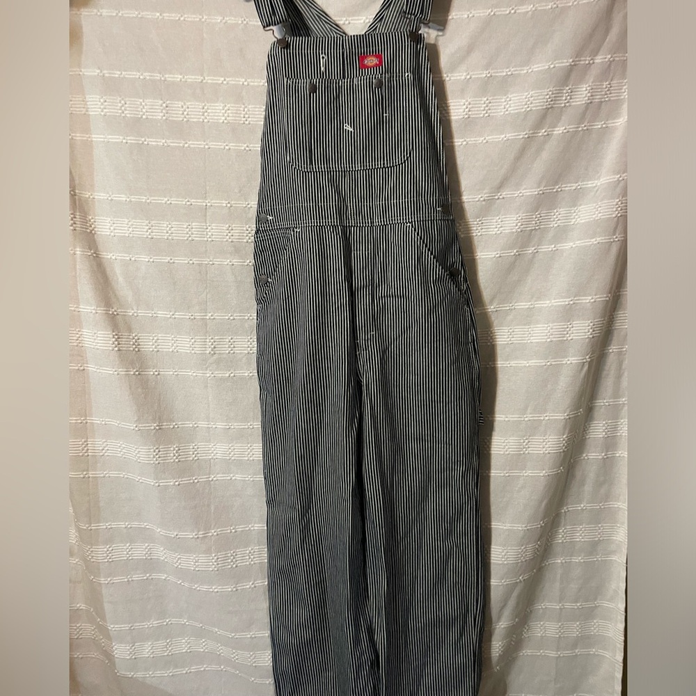 Dickies Black and White Stripe Overalls